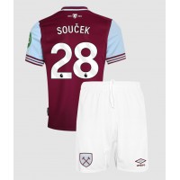 West Ham United Tomas Soucek #28 Hjemme Trøje Børn 2024-25 Kortærmet (+ Korte bukser)